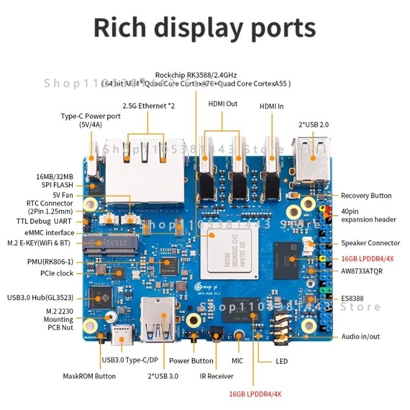 Orange Pi 5 Plus 32Gb - Одноплатный компьютер Orange Pi 5 Plus