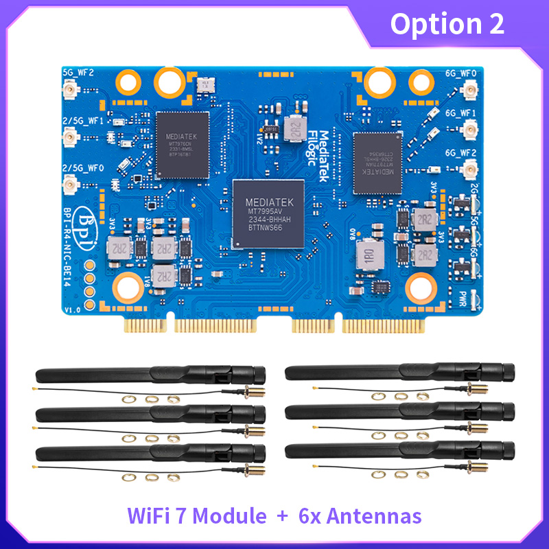 Bananapi Bpi R4 Wifi 7 - BPI-R4-NIC-BE14 Модуль Wi-Fi 7 с дополнительными