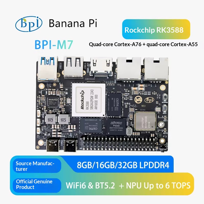 Banana Pi Bpi M7 Rk3588 - Плата для разработки ИИ Banana Pi