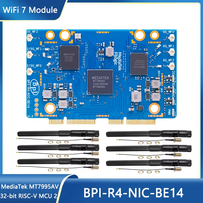 Bananapi Bpi R4 Wifi 7 - Модуль WiFi 7 Banana Pi BPI-R4-NIC-BE14,