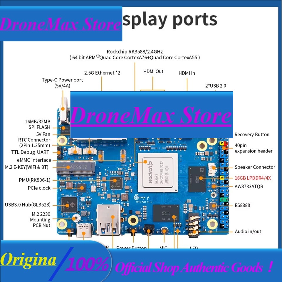 Одноплатный компьютер DroMaRoc – обзор и цена Orange Pi 5 Plus 32Gb